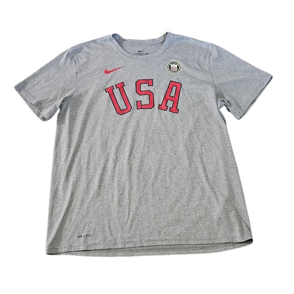 Nike Mens USA Olympic Team Dri-FIT Legend SS Tee Gray XL Short Sleeve